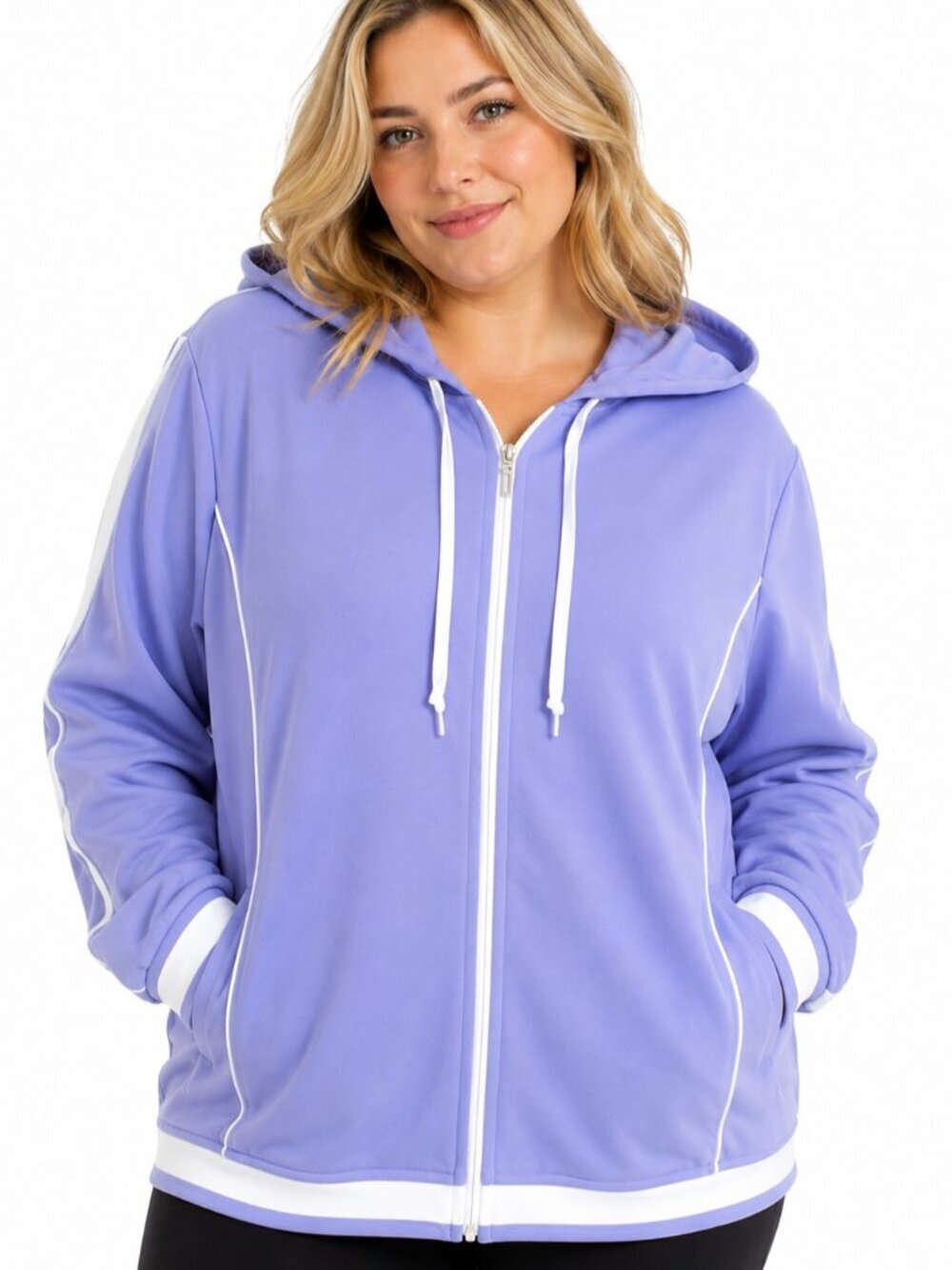 Studio Works Lavender Zip Front Hooded Jacket